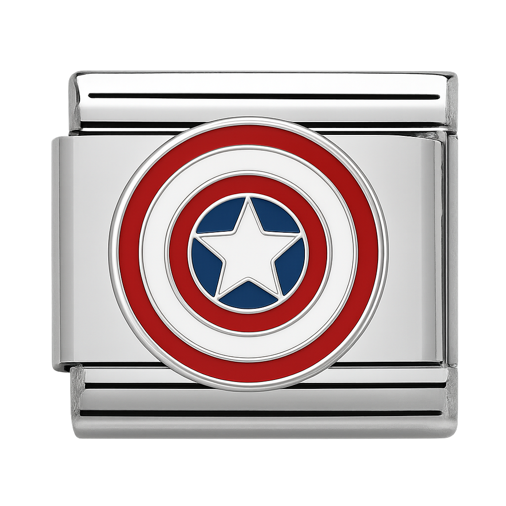 Shield with Star Emblem Silver Charm
