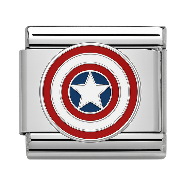 Shield with Star Emblem Silver Charm