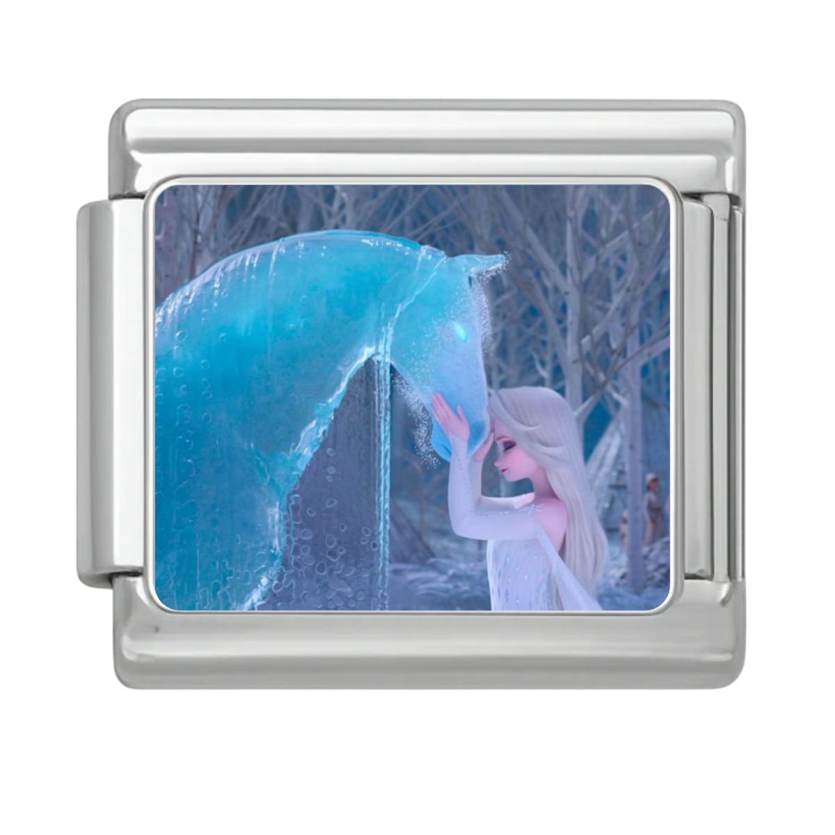 Ice Blue Wave Elsa Charm - Silver