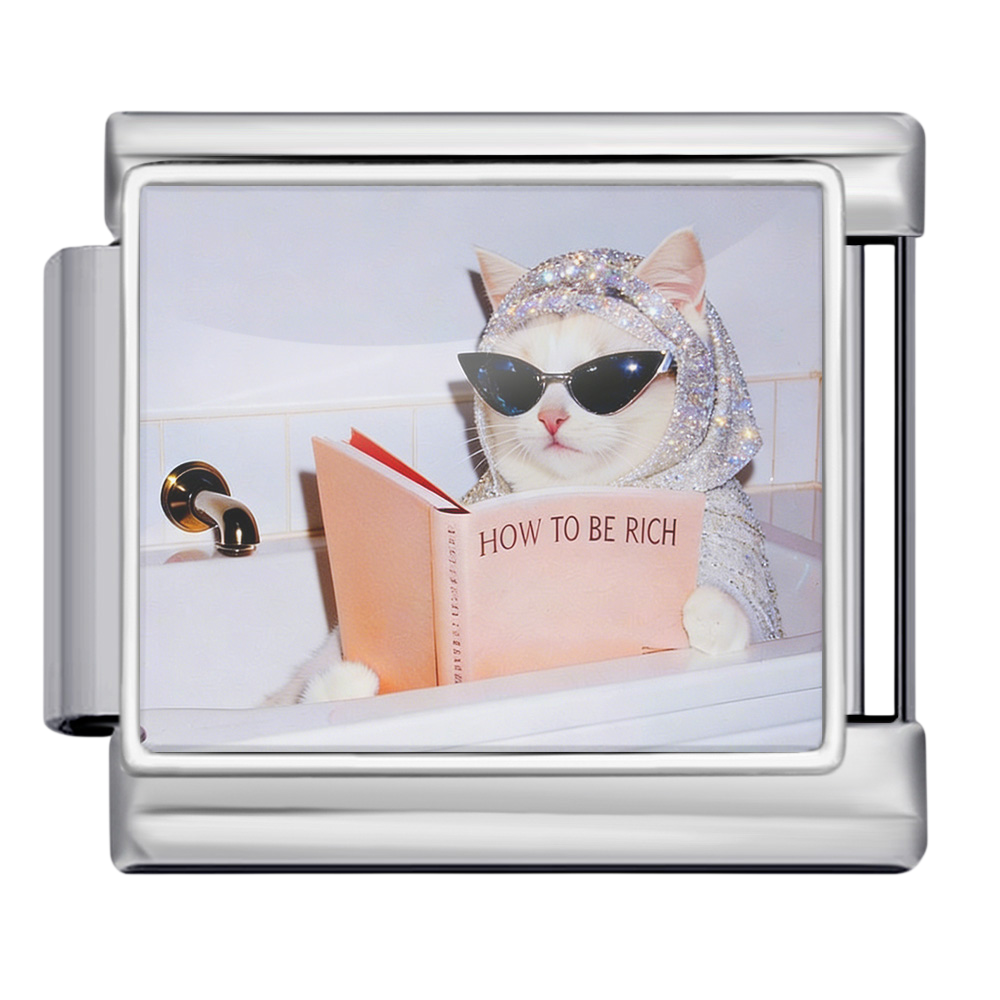 Reading Cat Charm