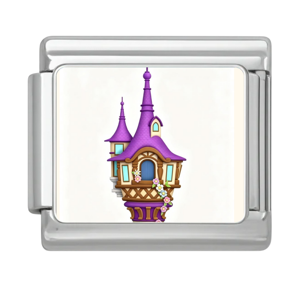 Purple Tower Charm - Silver