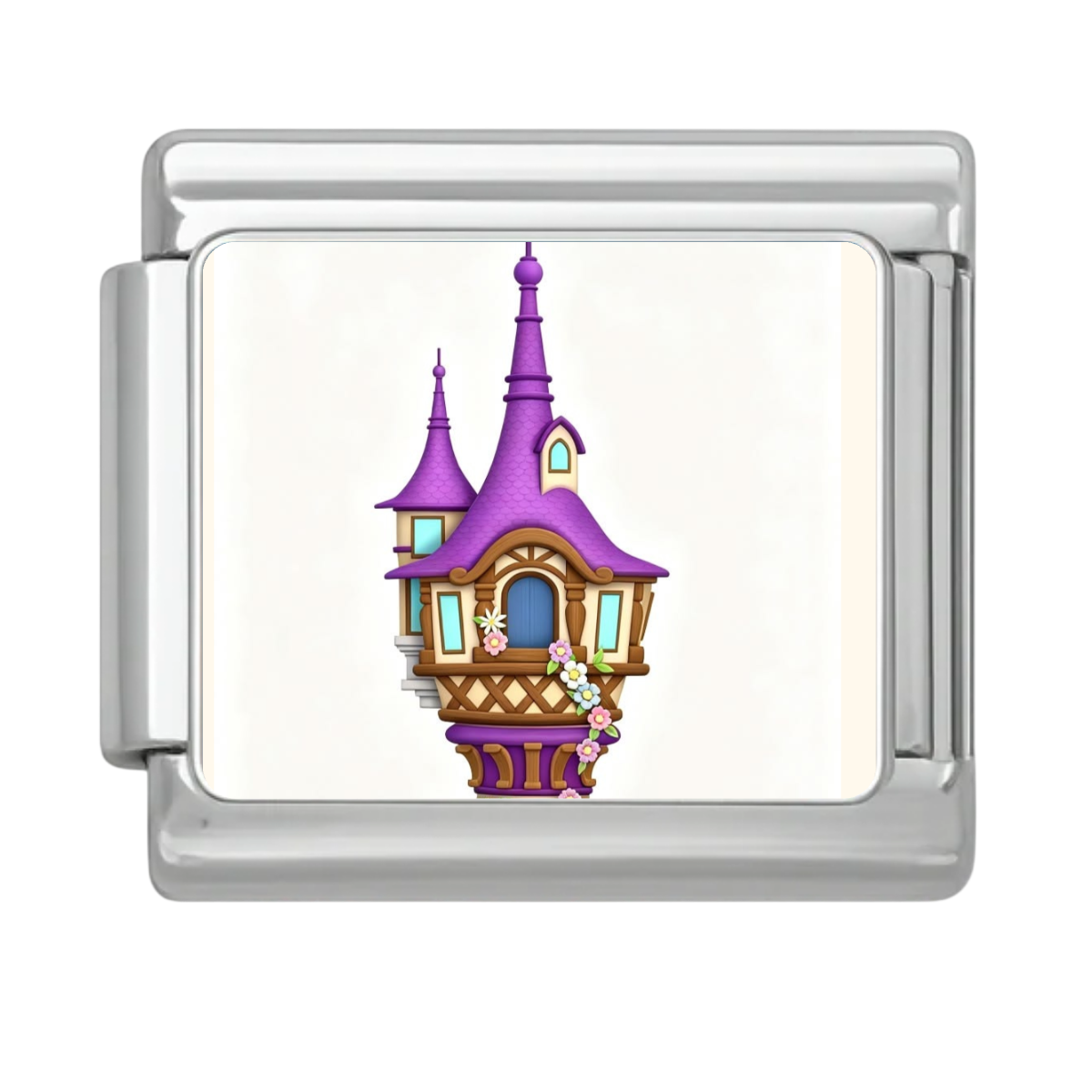 Purple Tower Charm - Silver