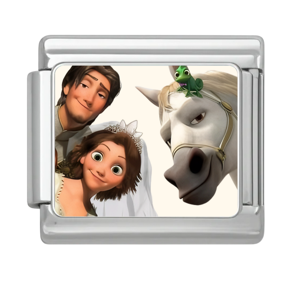 Enchanted Wedding Portrait Charm - Silver