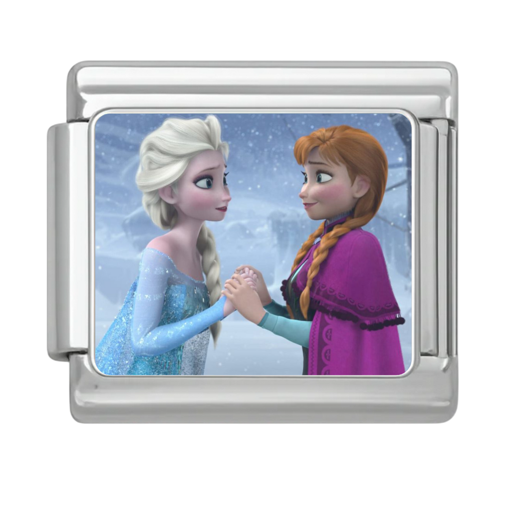 Frozen Sisters Portrait Charm - Silver