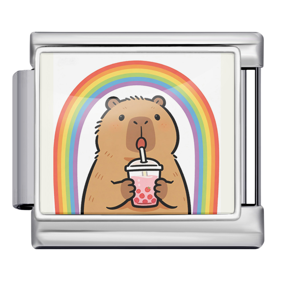 Capybara Bubble Tea Charm