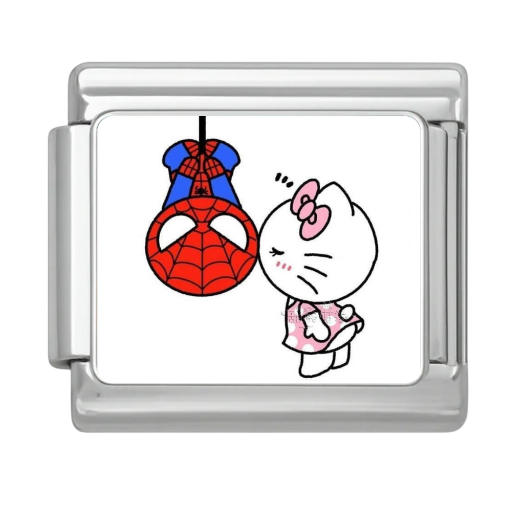 Spidey Hello Kitty Charm - Silver
