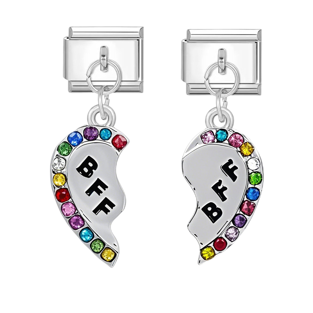Best Friends Heart Split Charm