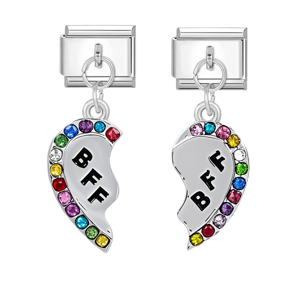 Best Friends Heart Split Charm