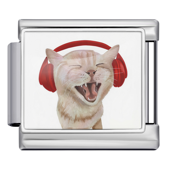 Music Lover Cat Charm