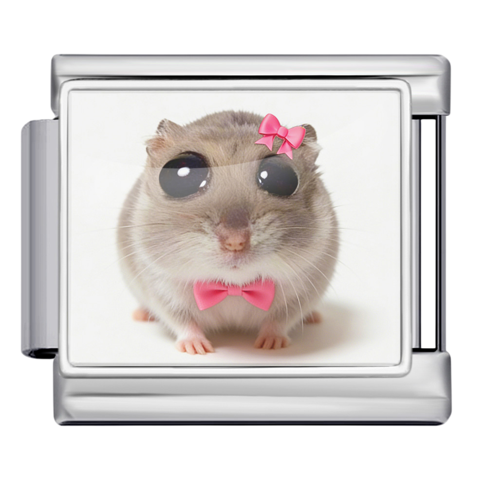 Cute Bow Hamster Charm