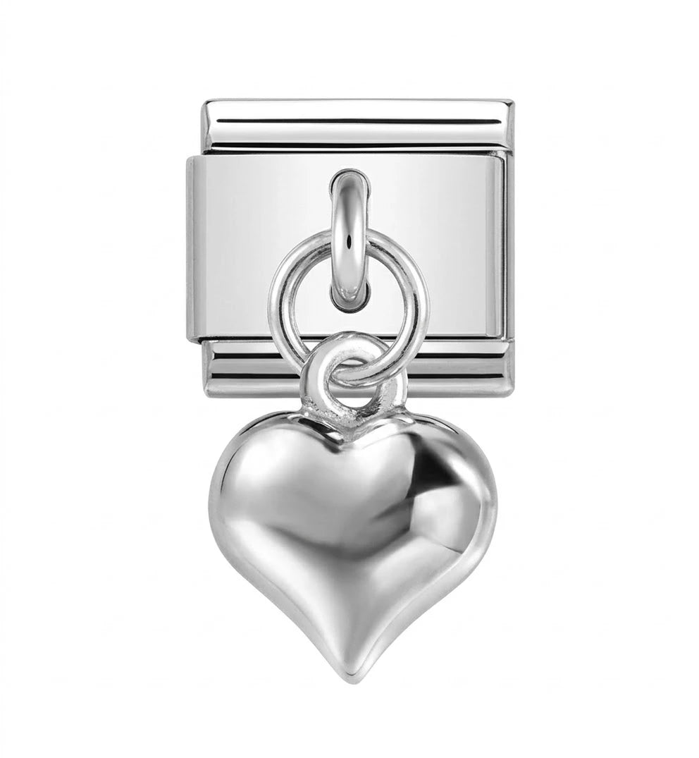 Silver Heart Drop Charm