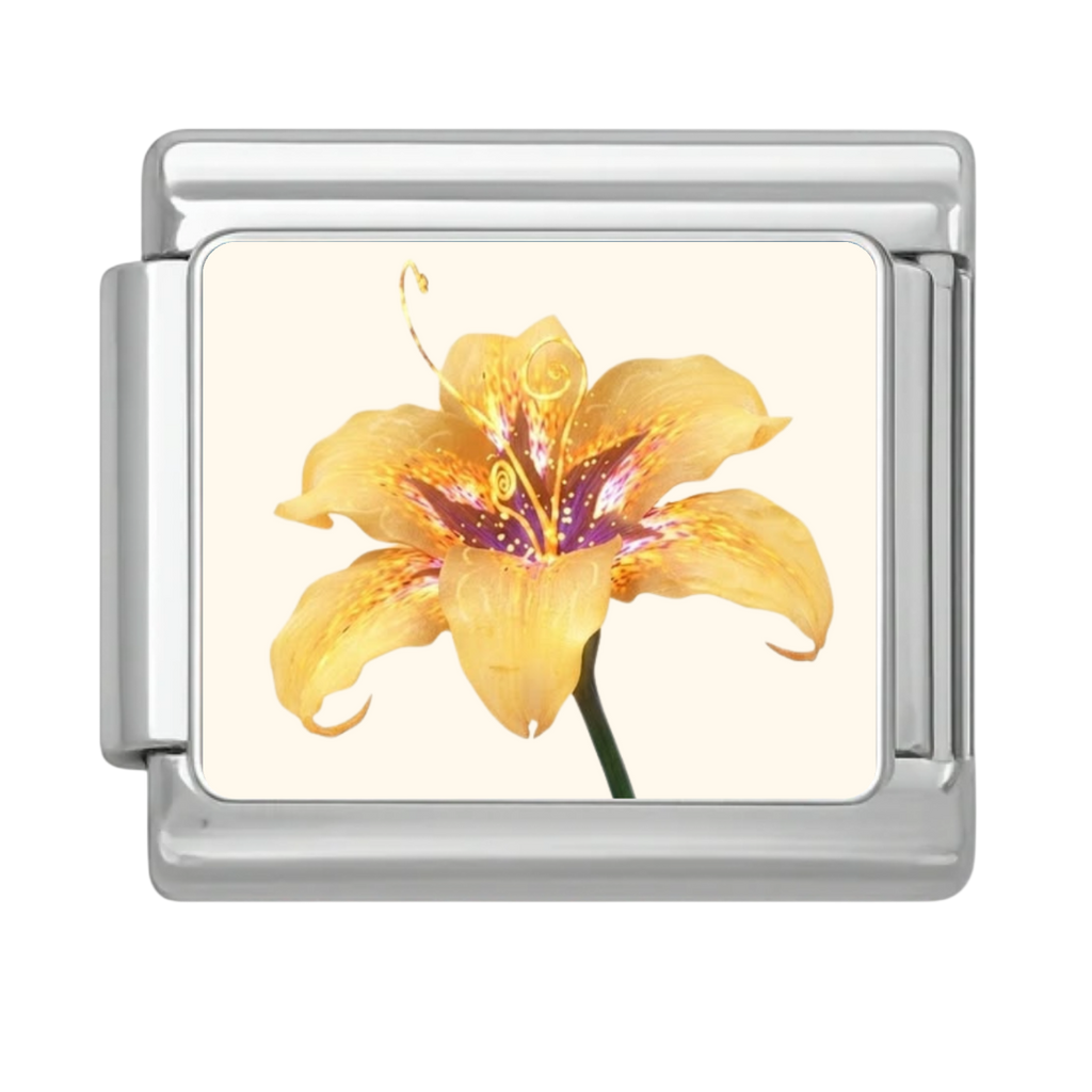 Golden Lily Gleam Charm - Silver