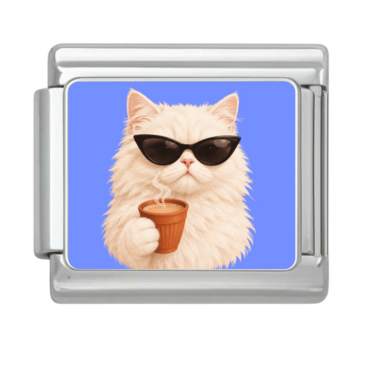 Cool Cat Cappuccino Charm - Silver