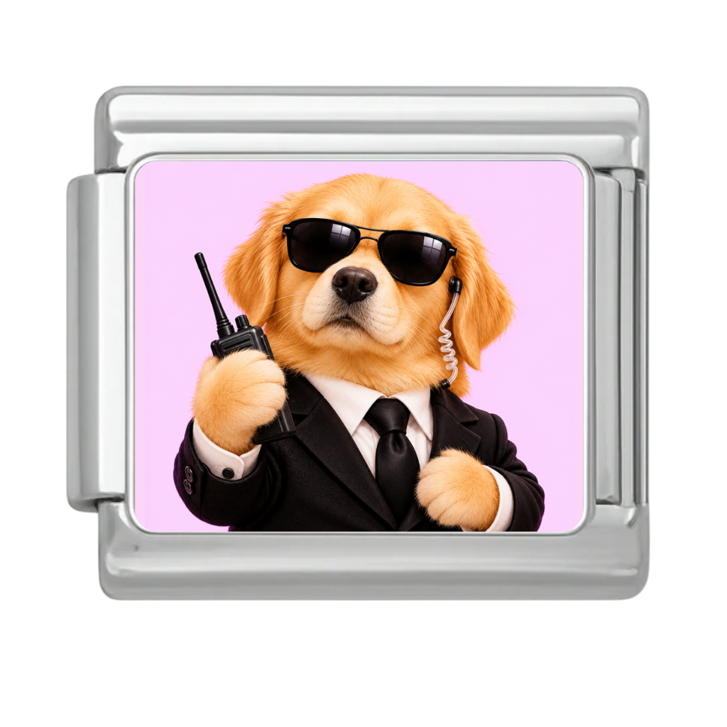 Agent Retriever Portrait Charm - Silver