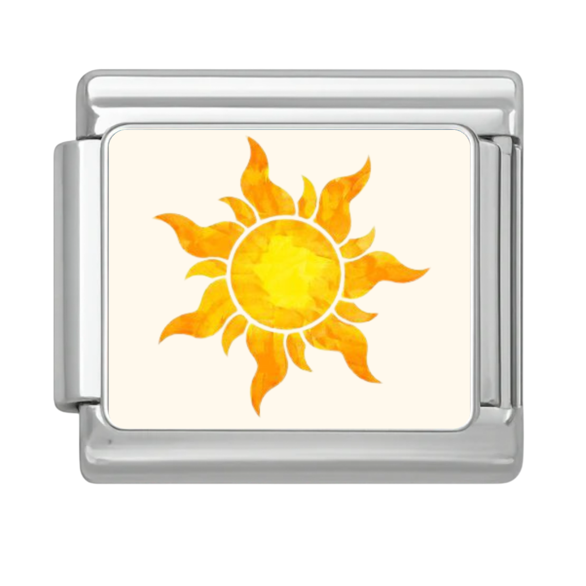 Golden Sunburst Charm - Silver