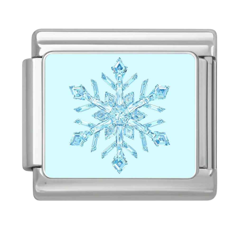 Azure Snowflake Charm - Silver