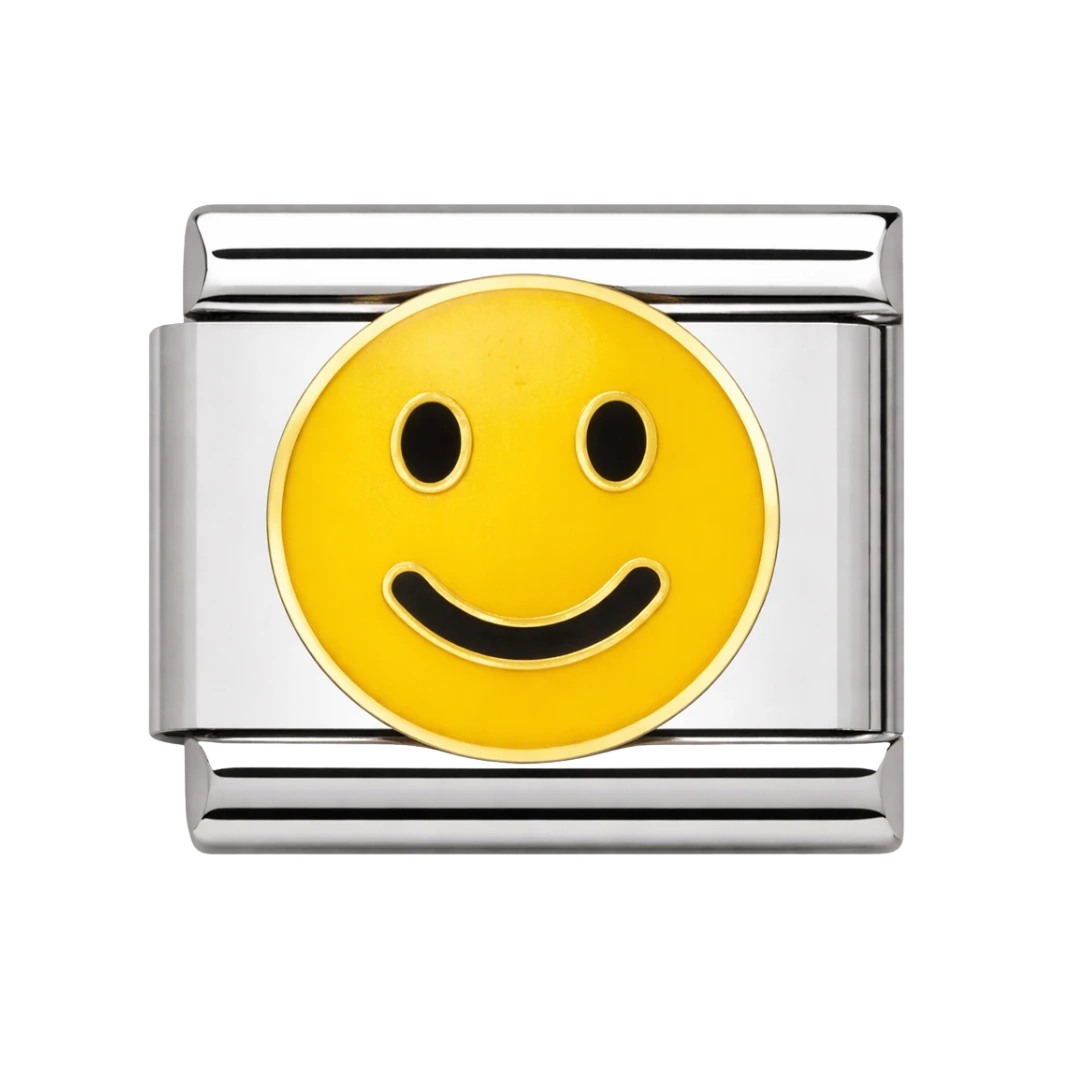 Smile Emoji Silver Charm