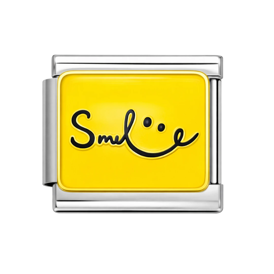 Smily Face Silver Charm