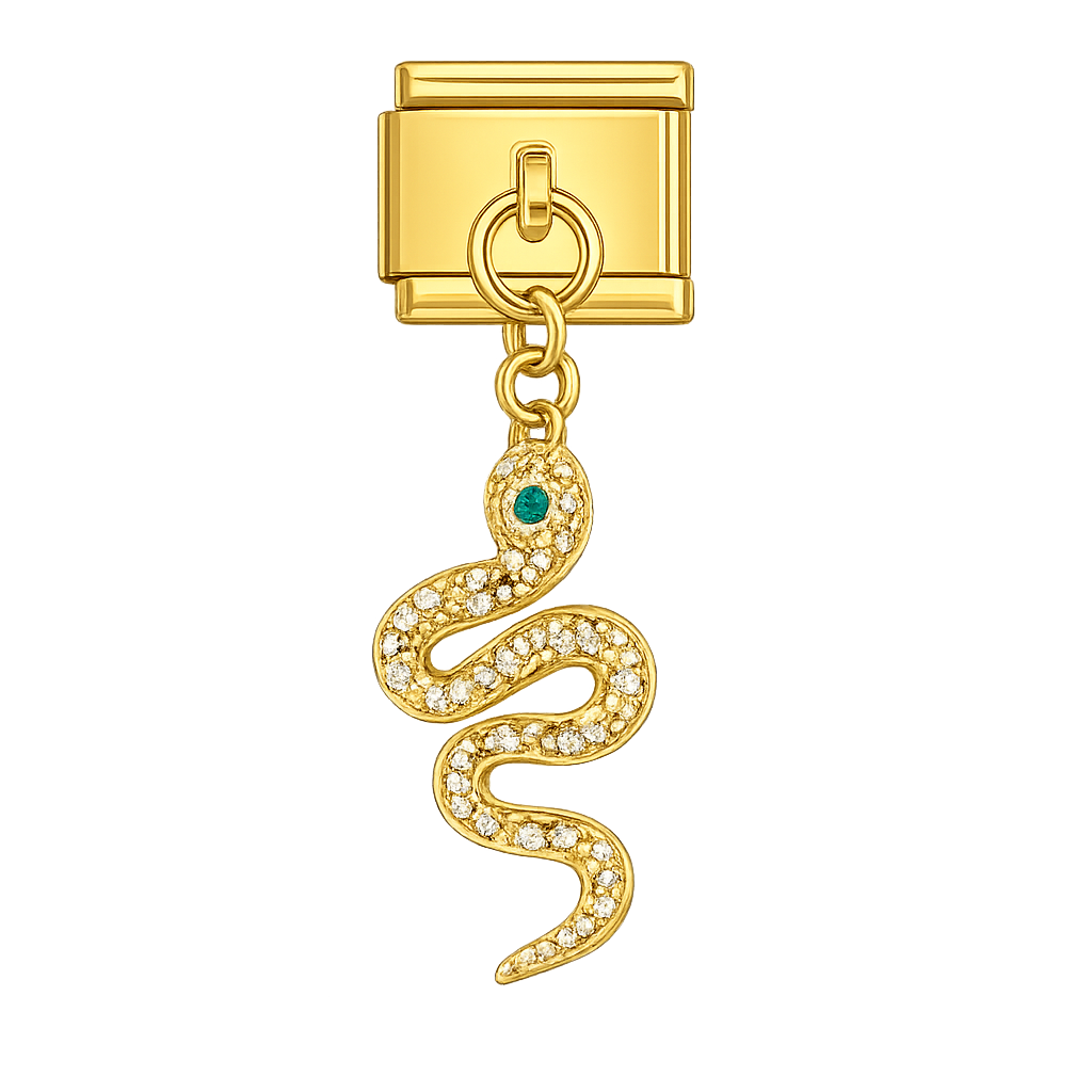 Snake Dangling Gold Charm