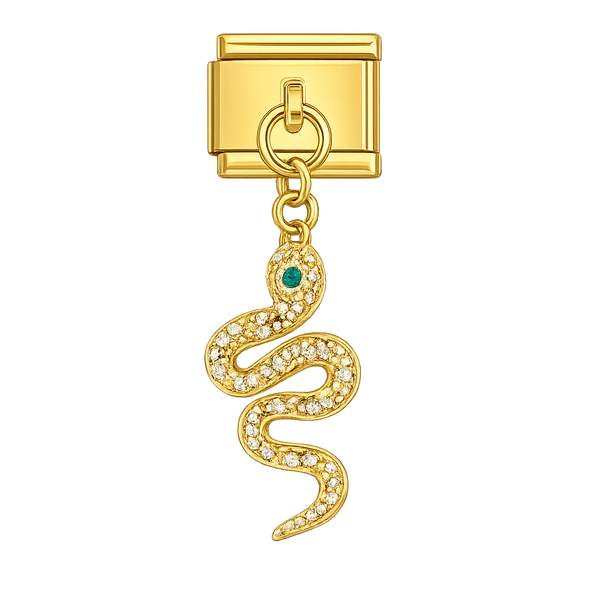 Snake Dangling Gold Charm