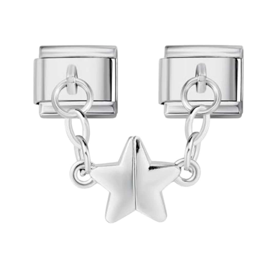 Snap-Together Star Italian Silver Charm