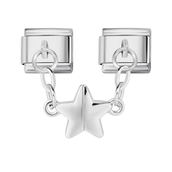 Snap-Together Star Italian Silver Charm