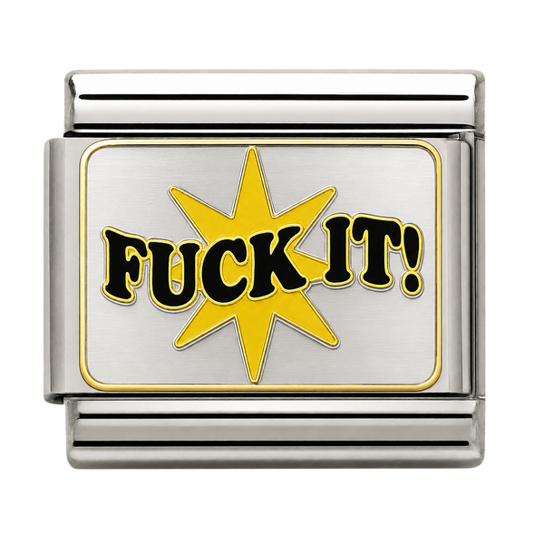 Star with Bold Text Silver Charm