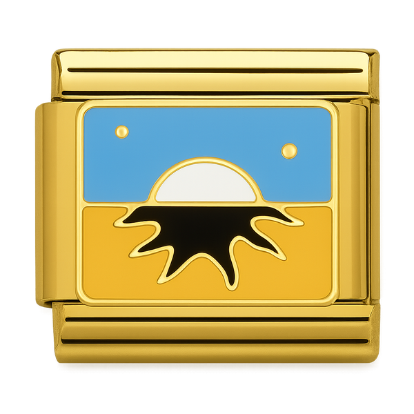 Sunset Landscape Gold Charm