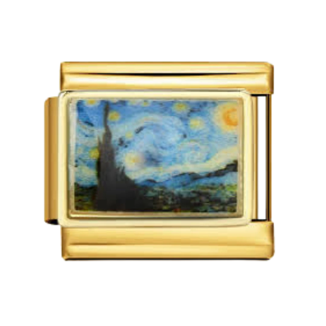 The Starry Night Gold Charm