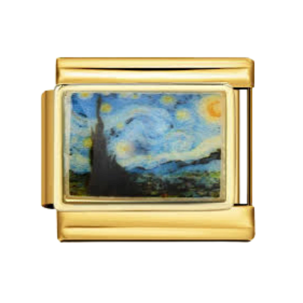 The Starry Night Gold Charm