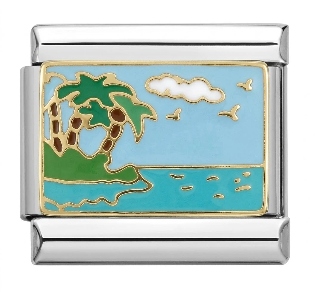 Tropical Paradise Silver Charm