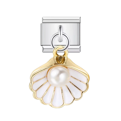 White Shell with Pearl Silver Charm - Default Title