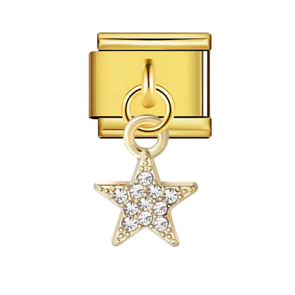 Zirconia Star Gold Charm