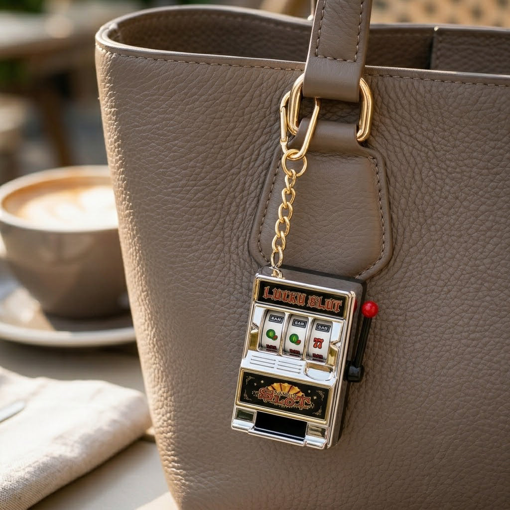 Mini Lucky Slot Machine Keychain Charm