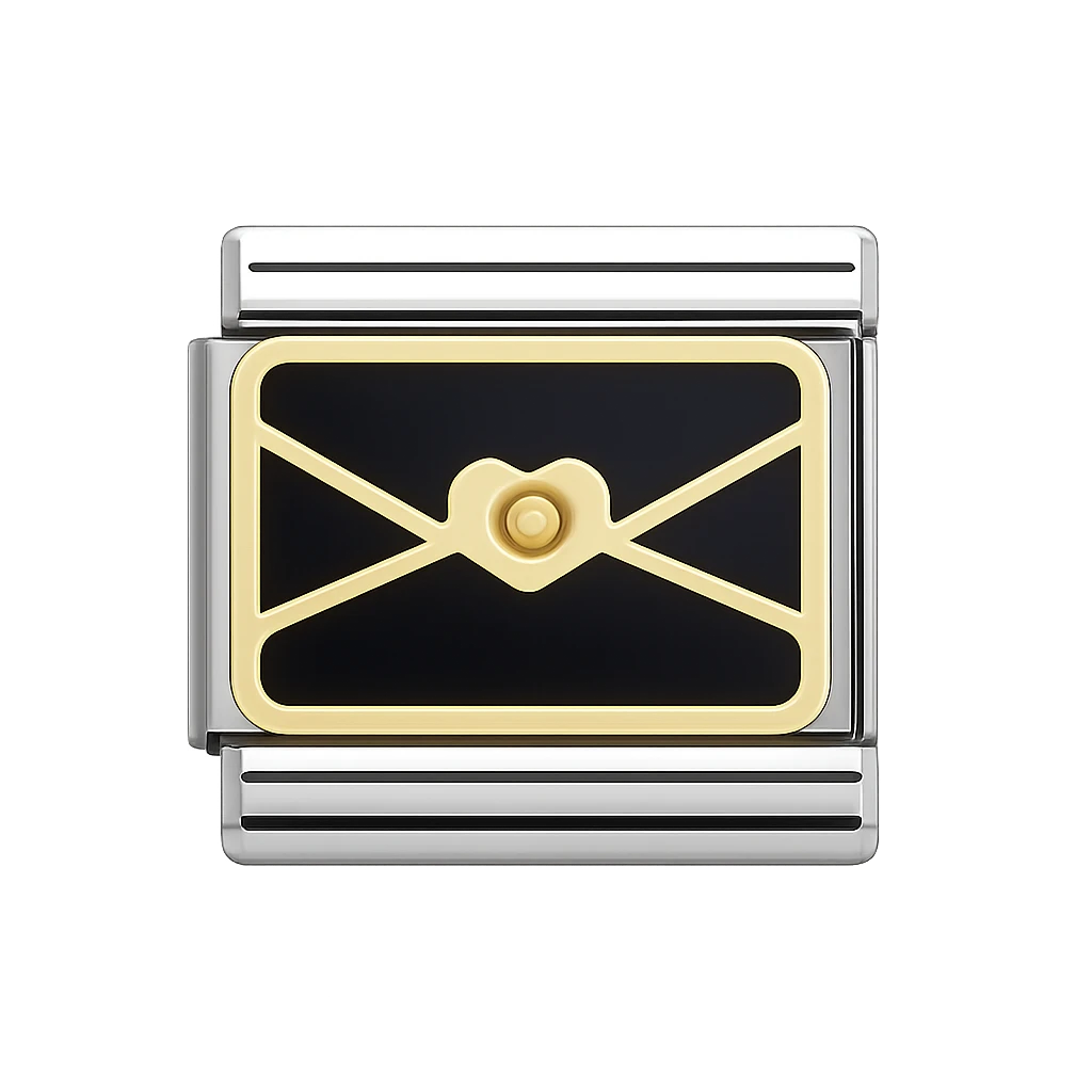 black envelope Silver Charm