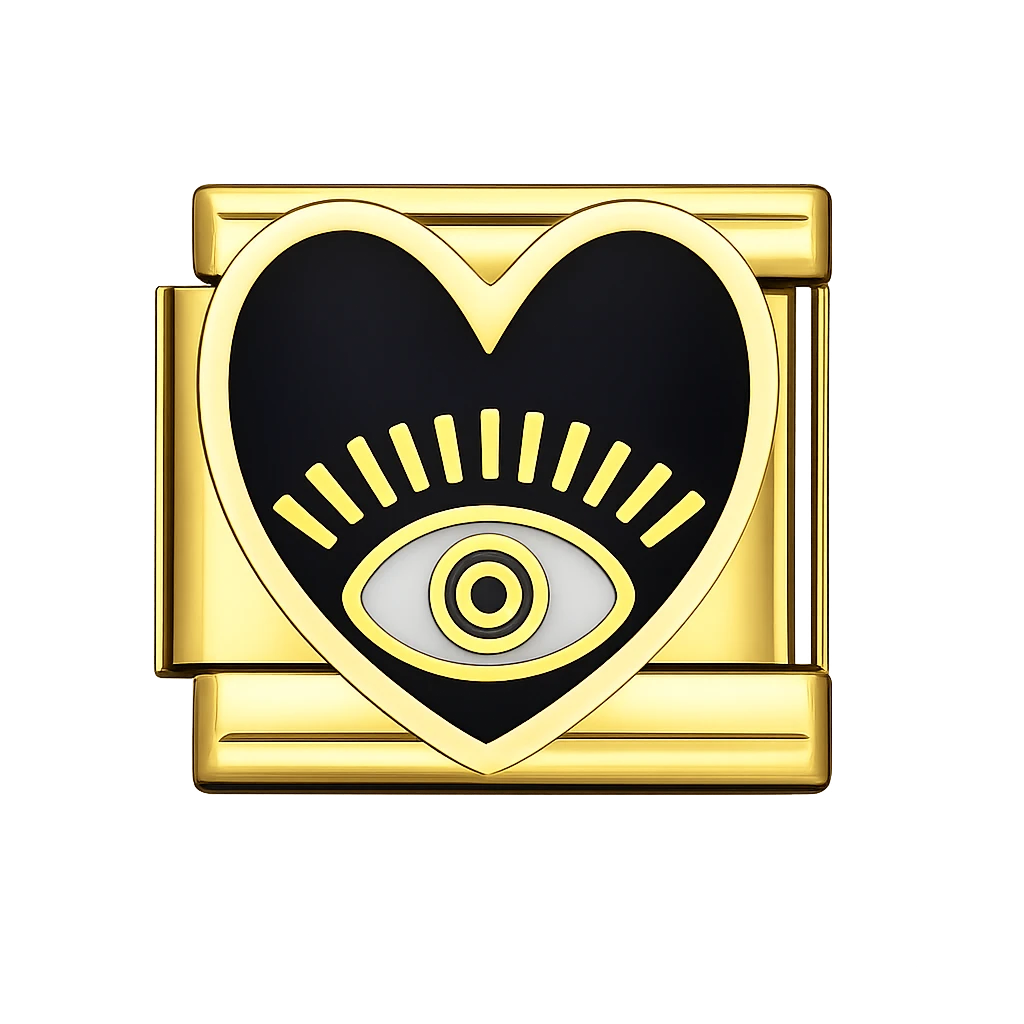 black heart Gold Charm