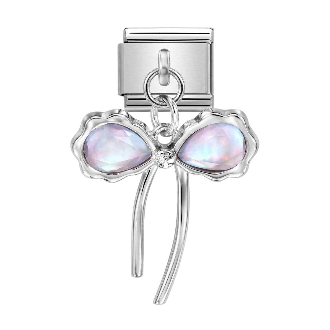 bow-knot silver charm