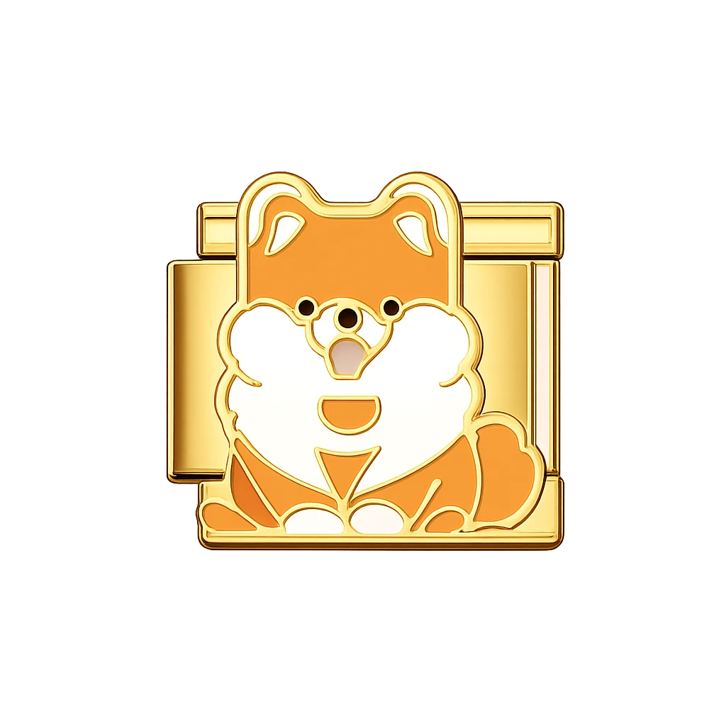 cartoon dog Gold Charm
