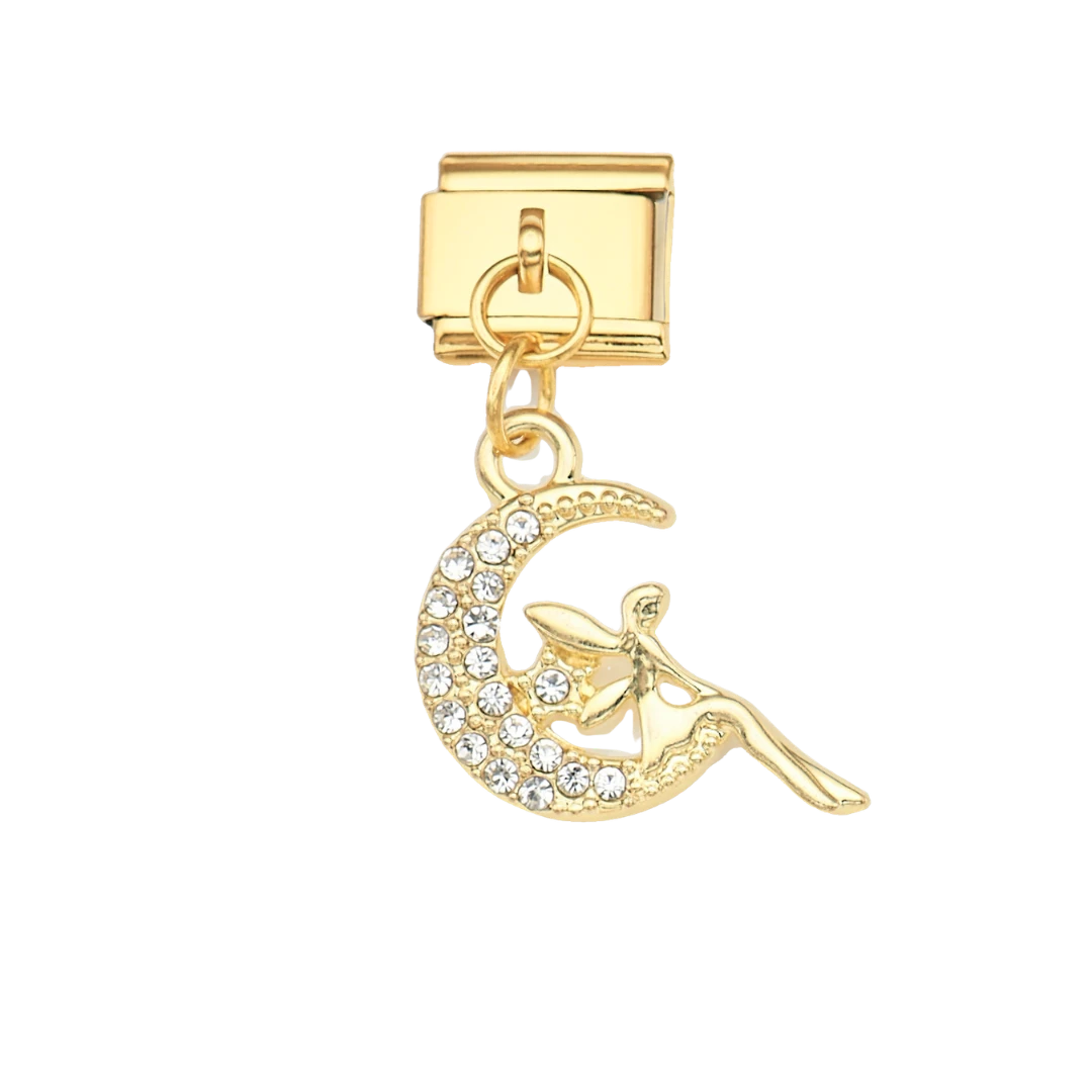 Crescent Moon Gold Charm