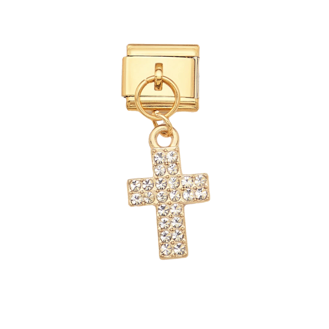 cross dangle gold charm
