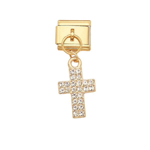 cross dangle gold charm
