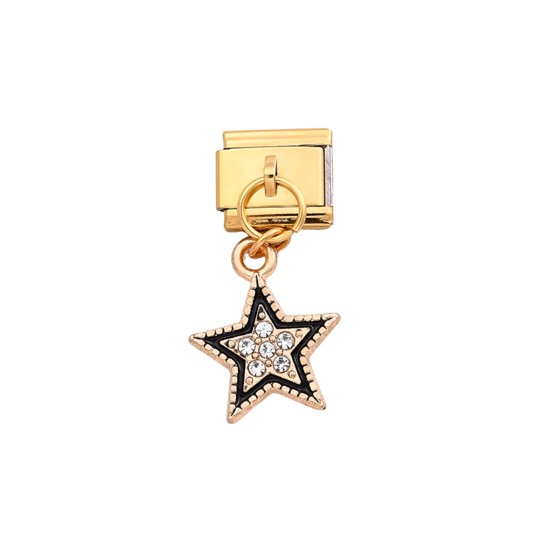 cubic zirconia star gold charm