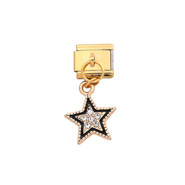 cubic zirconia star gold charm