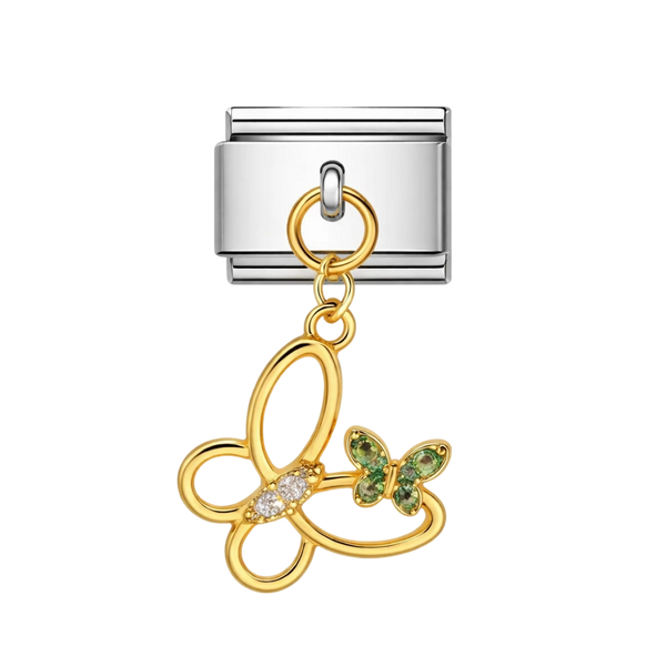 dangling butterfly silver charm