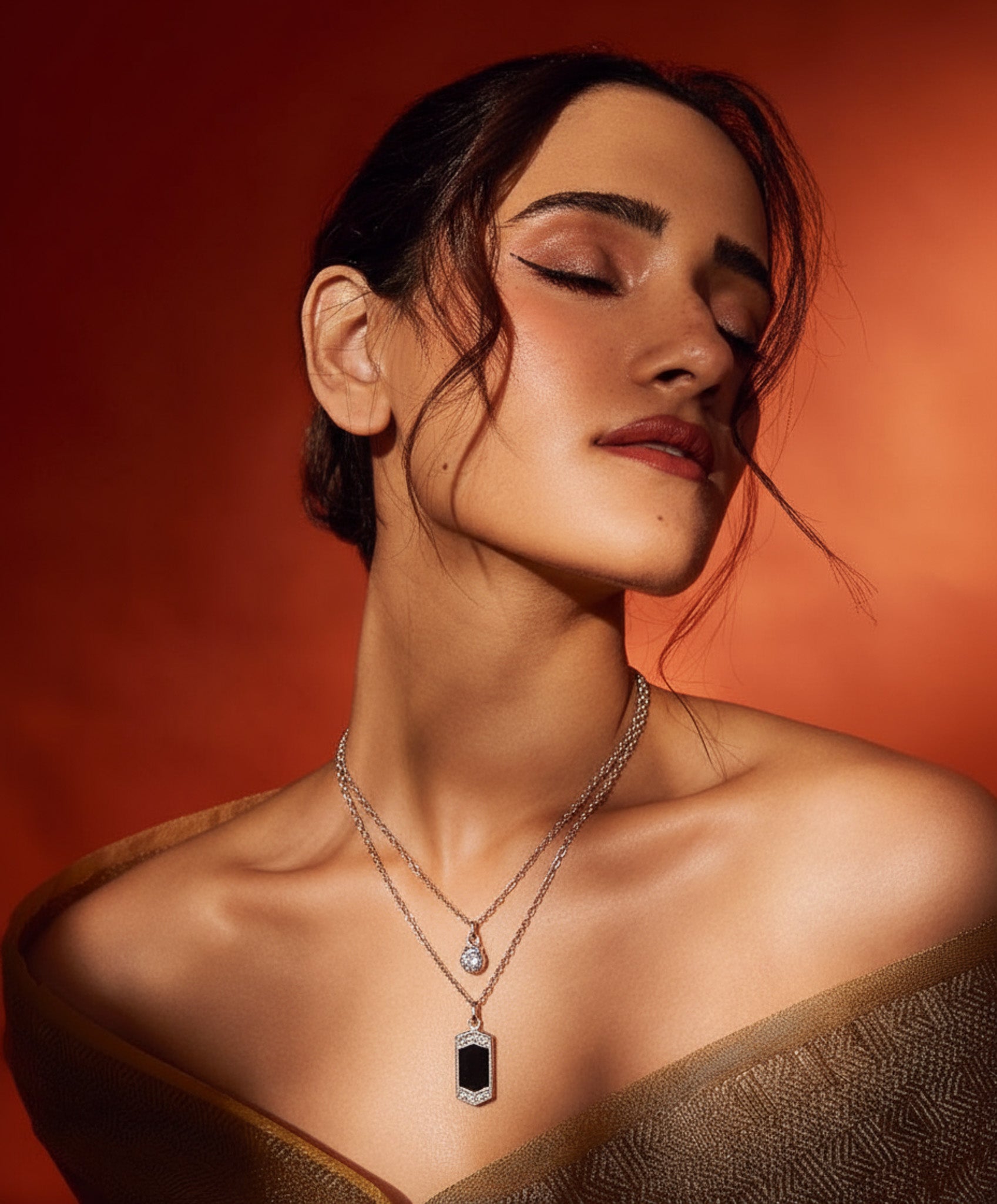 Midnight Allure layered chain necklace