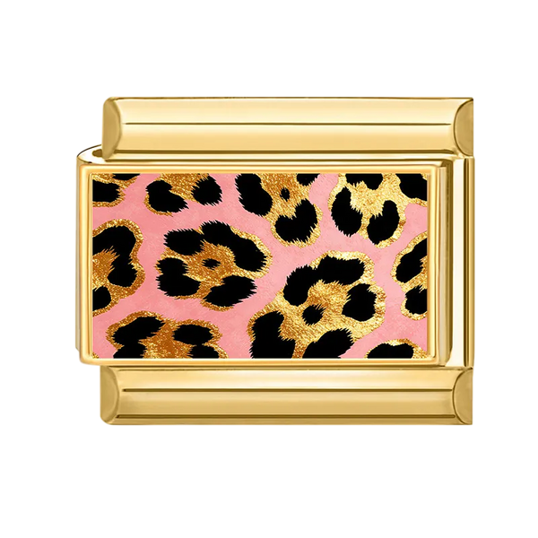 Pink Leopard Gold Charm