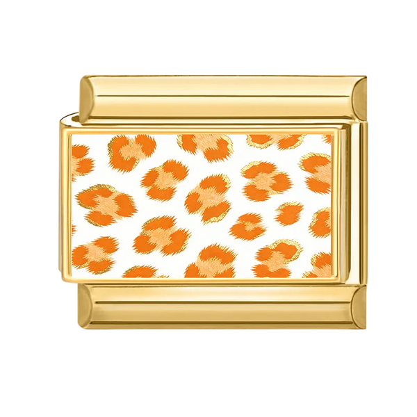 Orange Leopard Gold Charm