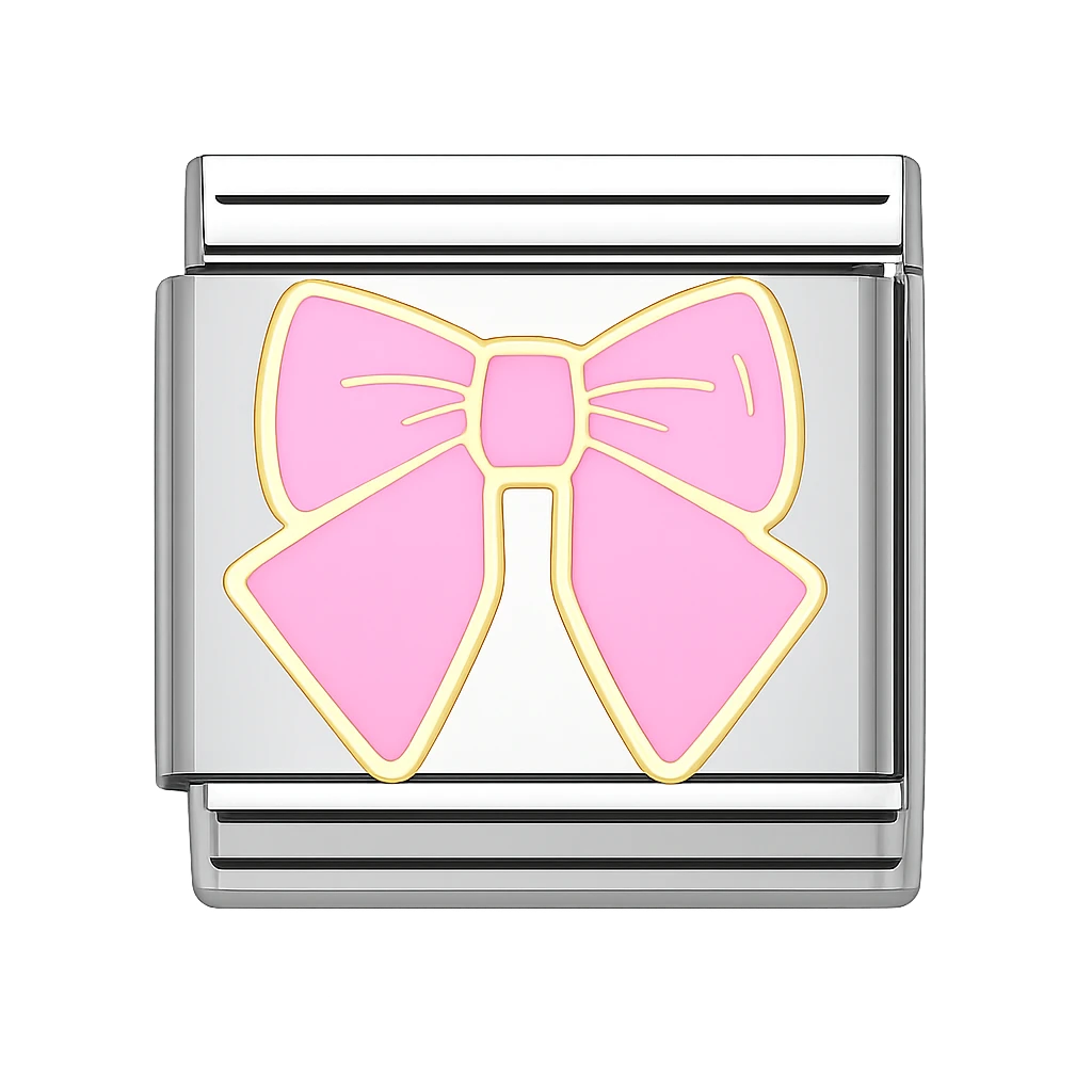 pink bow Silver Charm