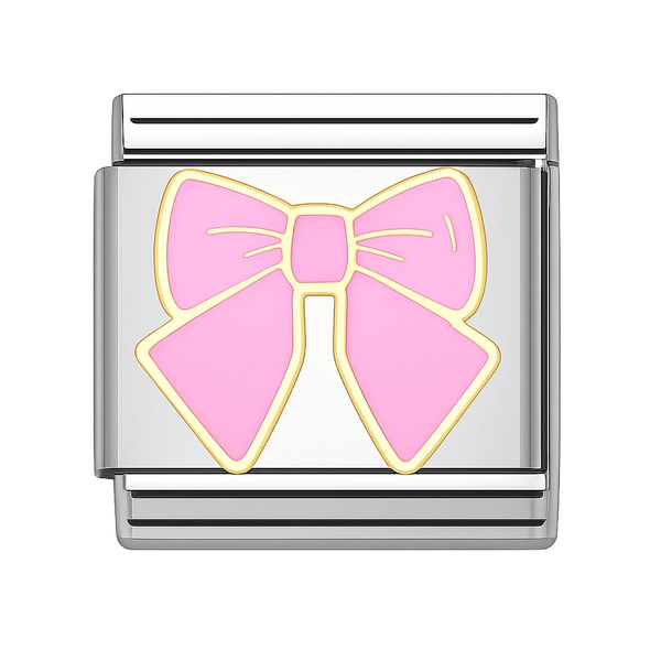pink bow Silver Charm