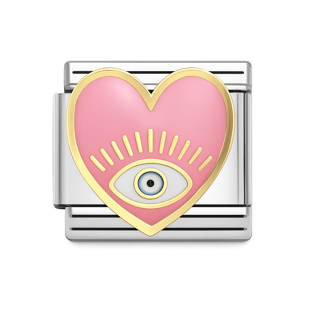 pink heart Silver Charm